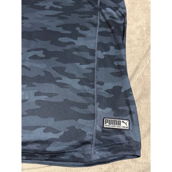 NWT PUMA MEN EGW CLOUDSPUN Mat Henley Golf Shirt Navy Blue Camo Size Small UPF‎ - Picture 6 of 10